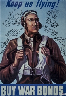 Tuskegee Airmen Multi-Signed 16x20 Poster With 12 Signatures (PSA/DNA)